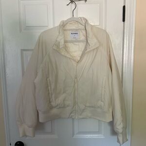 Old Navy Cream Bomber Jacket Classic Style